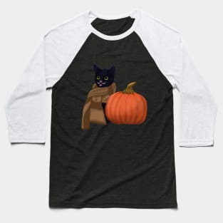 black cat and pumpkin Baseball T-Shirt